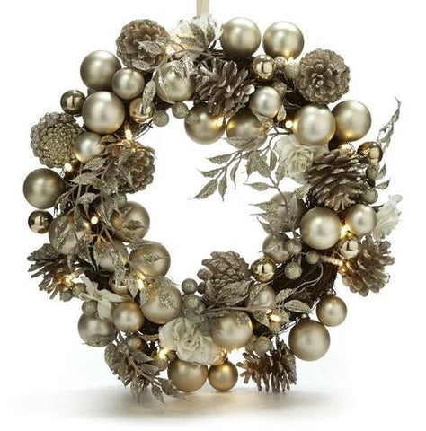 Silver Bauble Christmas Wreath