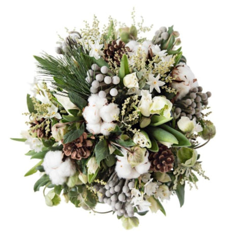 Silver Festive Bouquet - Flowers Box London