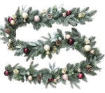 Silver Spruce Fresh Garland with Baubles