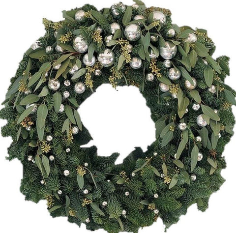 Silver Winter Wreath - Flowers Box London
