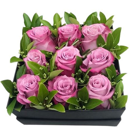 Special Pink Roses with Greenery Box