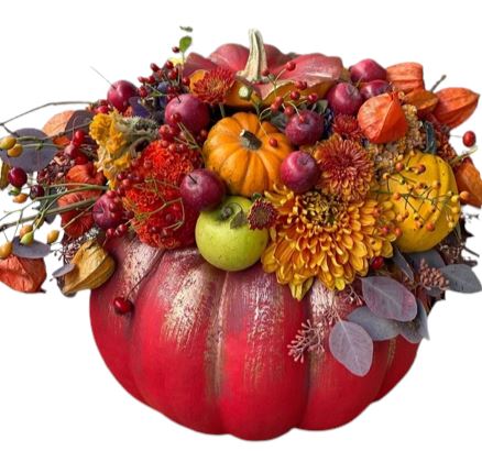 Spectacular Red Pumpkin Arrangement