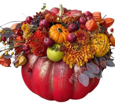 Spectacular Red Pumpkin Arrangement - Flowers Box London