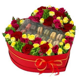 Spray Roses and Macarons Box - Flowers Box London