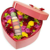 Spray Roses and Macarons Box - Flowers Box London