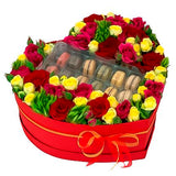 Spray Roses and Macarons Box