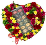 Spray Roses and Macarons Box - Flowers Box London