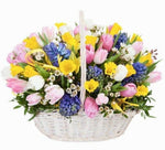 Spring Flowers in a Basket