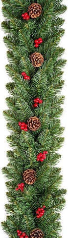 Spruce with Ilex Berry Holiday Garland - Flowers Box London