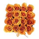 Stunning Cherry Orange Roses Signature Box - Flowers Box London