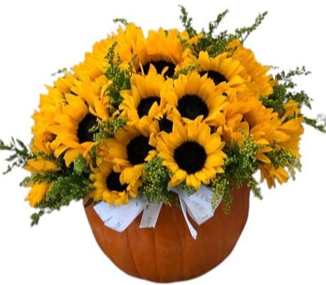 Sunflowers Halloween Pumpkin