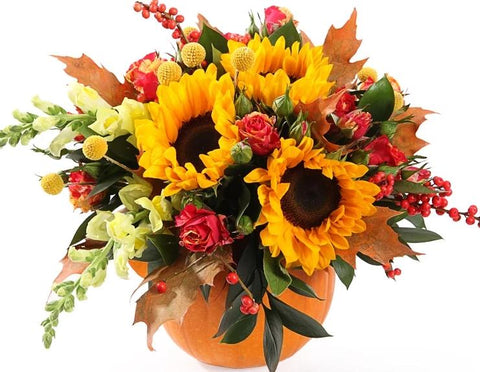 Sunflowers in Pumpkin - Flowers Box London