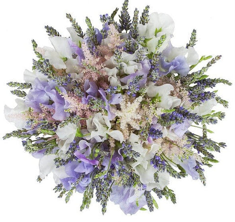 Sweet Pea with Astilbe and Lavender Bouquet