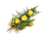 Three Roses with Greenery Bouquet - Flowers Box London