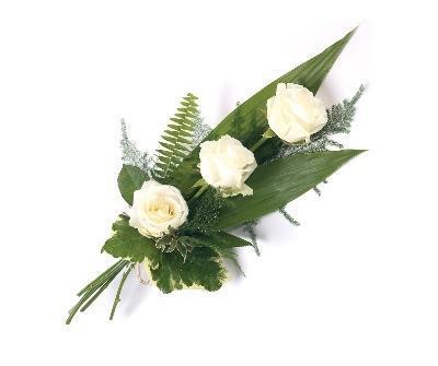 Three Roses with Greenery Bouquet - Flowers Box London