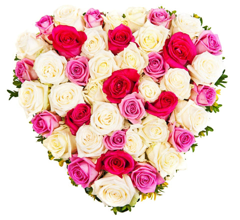 Trio Roses Luxury Heart - Flowers Box London