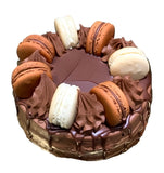 Triple Chocolate Cake with Macarons