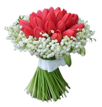 Tulips and Lily of Valey Bridal Bouquet