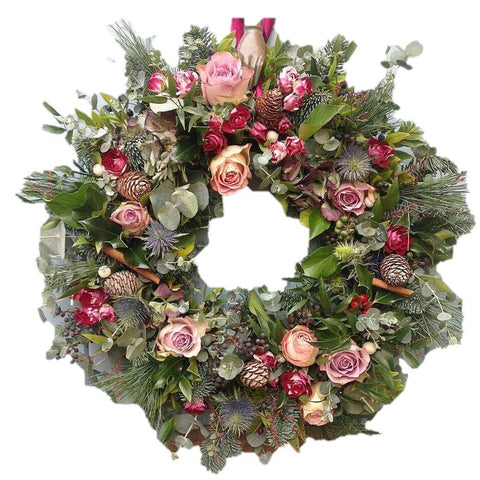 Vintage Christmas Wreath - Flowers Box London