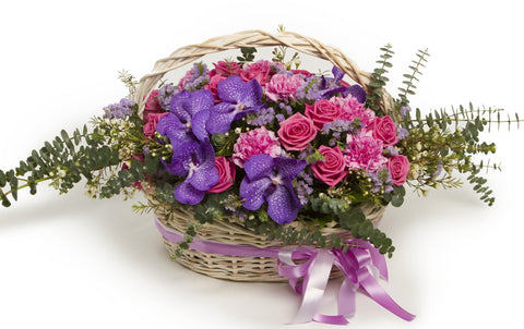 Wanda Orchids and Roses Basket