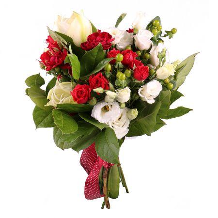 White Amaryllis and Berry Bouquet