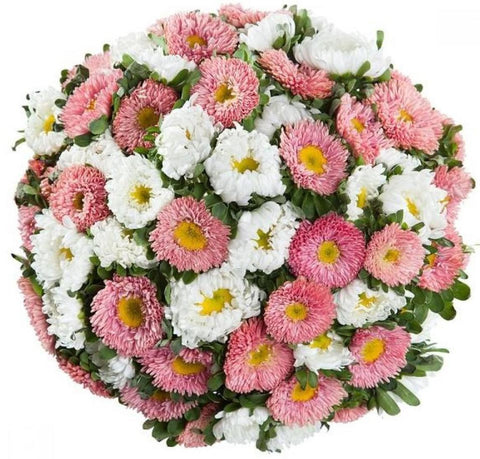 White and Pink Aster Bouquet