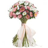 White and Pink Aster Bouquet - Flowers Box London