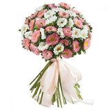White and Pink Aster Bouquet - Flowers Box London