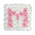 White and Pink Roses Initial