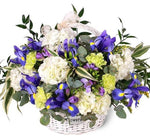 White and Purple Flower Basket