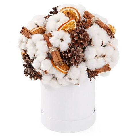 White Christmas Hat Box - Flowers Box London