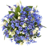 White Eustoma and Cornflowers Bouquet