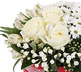 White Flowers Rain Heart Box