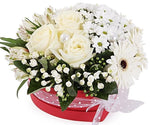 White Flowers Rain Heart Box