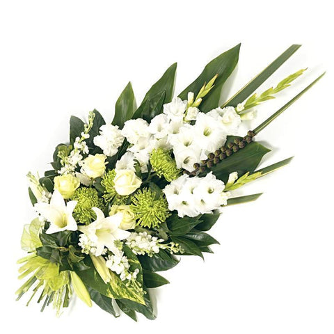 White & Green Tied Sheaf - Flowers Box London