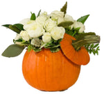 White Halloween Pumpkin Arrangement - Flowers Box London