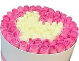 White Heart in Pink Box - Flowers Box London