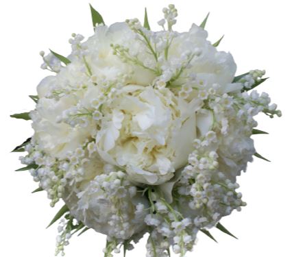 White Peonies with Lily of Valley Bouquet