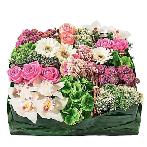 White & Pink Cushion - Flowers Box London