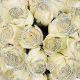 White Rose Silver Glitter Bouquet