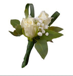 White Roses and Gysophila Buttonhole