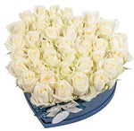 White roses in box