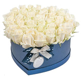 White Roses Heart Box