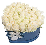 White roses in a box