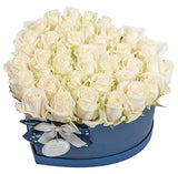 White roses in a box