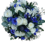 White Roses with Cornflowers Bouquet