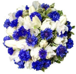 White Tulips and Cornflowers Bouquet