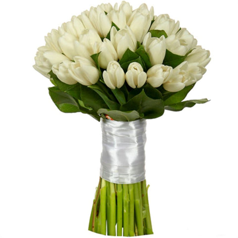 White Tulips Bridal Bouquet