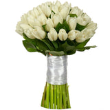 White Tulips Bridal Bouquet - Flowers Box London