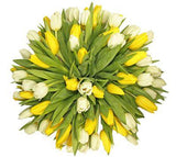 White & Yellow Tulips Bouquet - Flowers Box London